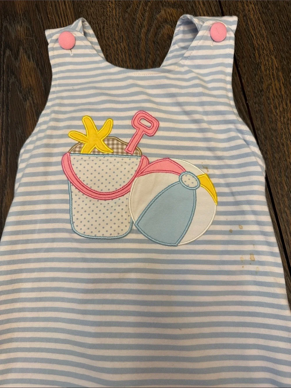 Kids Two-Piece stitchy fish Striped Beach Playset with Pink Shorts